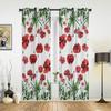 Современные оконные шторы с акварельным узором и дикими красными маками, роскошные модные шторы для гостиной, спальни, кухни, шторы