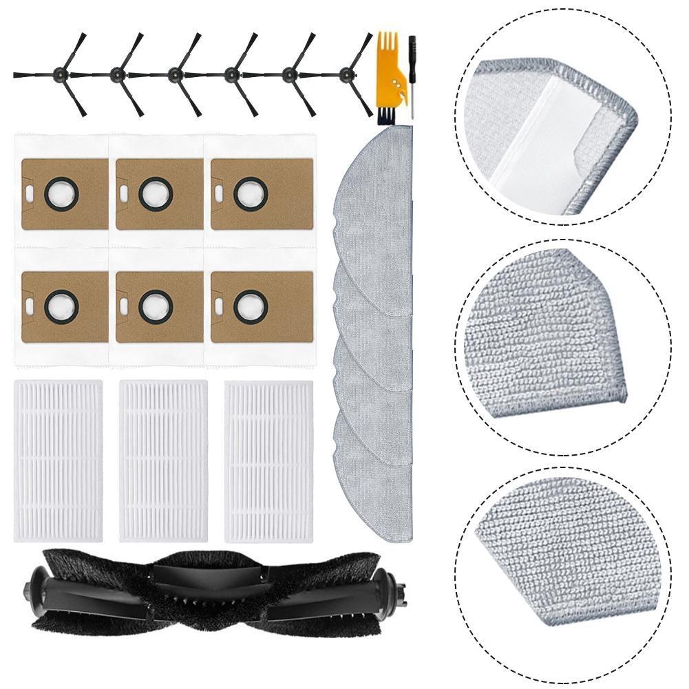 Совместимый с For Tapo RV30 Max Plus/RV30 Max/RV20 Max Plus/RV20 Max Комплект для замены основной щетки и фильтра для робота-пылесоса