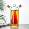 Oil and Vinegar Dispenser ,Glass Bottle, Cruet Bottle,2 In 1 for Kitchen Cooking