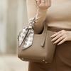 Leather Women's Bag, Solid Color, Fashionable, Commuting, High-end Feel, Casual Tote Bag, Large-capacity Handbag