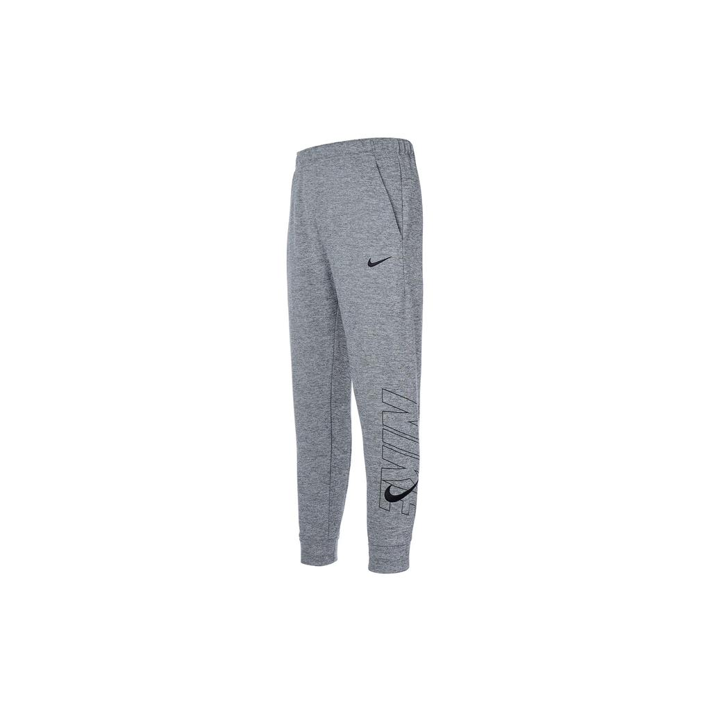 Nike Letter Print Elastic Waistband Elastic Cuff Thickened Fleece Lined Knitted Sweatpants Men's Gray (Unisex) Knitted Sweatpants