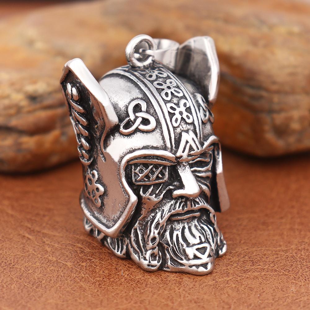 Винтажный дизайн Подвеска-колокольчик Viking Warrior для мотоцикла, защита от ветра, скандинавский, Одина, Защитный колокольчик, Ожерелье, Подарок, Ювелирные аксессуары