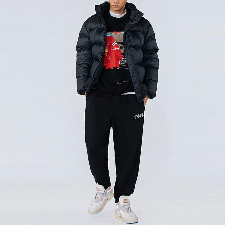 Пуховики Li Ning Мужские Черный Стойка Умеренный Другое AYMR219-1