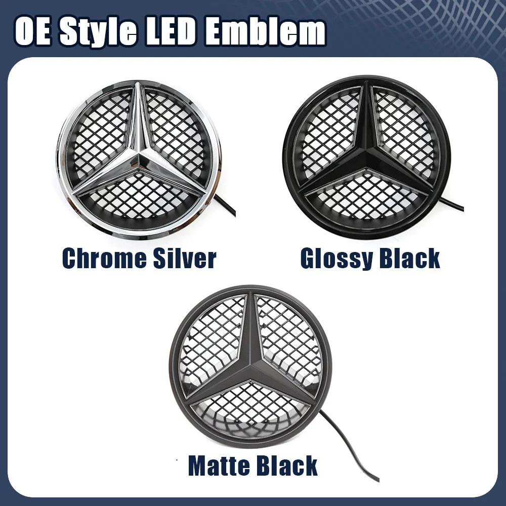Car Sticker Car Front Grill Logo Light Mirror Face LED Badge For Mercedes Benz 08-14 B-Class W245 B180 C-Class W204 C200 C250 C3