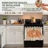 2D Halloween Autumn Pumpkin Pattern Oven Protective Curtain Dishwasher Cabinet Decor Cover Kitchen Tie Top Short Valance Curtain for Home Decoration