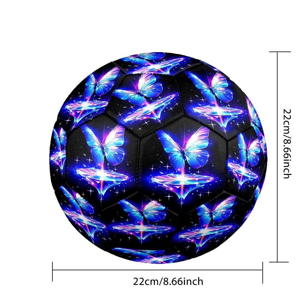 1pc Butterfly Magic Sparkle Theme Soccer Ball Football, Size 5, Lightweight PVC, Outdoor Training Soccer Ball,Gift c6524