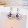 Light Luxury Fashion Temperament Full Diamond Earrings 925 Silver Needle Earrings Inlaid With Zircon Earrings, Multi-Color