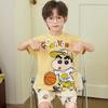Boys Cotton Pajamas Set Short Sleeve Cartoon Print Kids Sleepwear Ages 8 Teens Home Wear