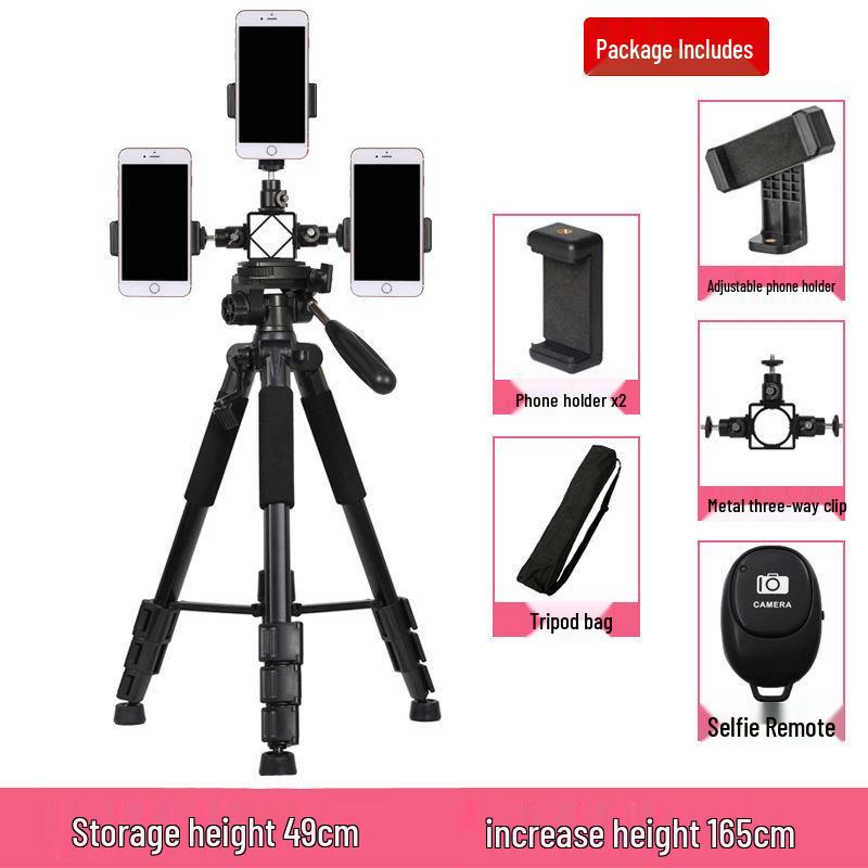 Multifunctional Mobile Streaming Tripod with Beauty Fill Light for Outdoor Videos & Selfies