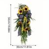 Весенний подсолнух Сваг Подвесной венок на дверь Искусственный венок из подсолнухов Летний каплевидный венок Имитация подсолнуха Подвесной венок Весенний декор