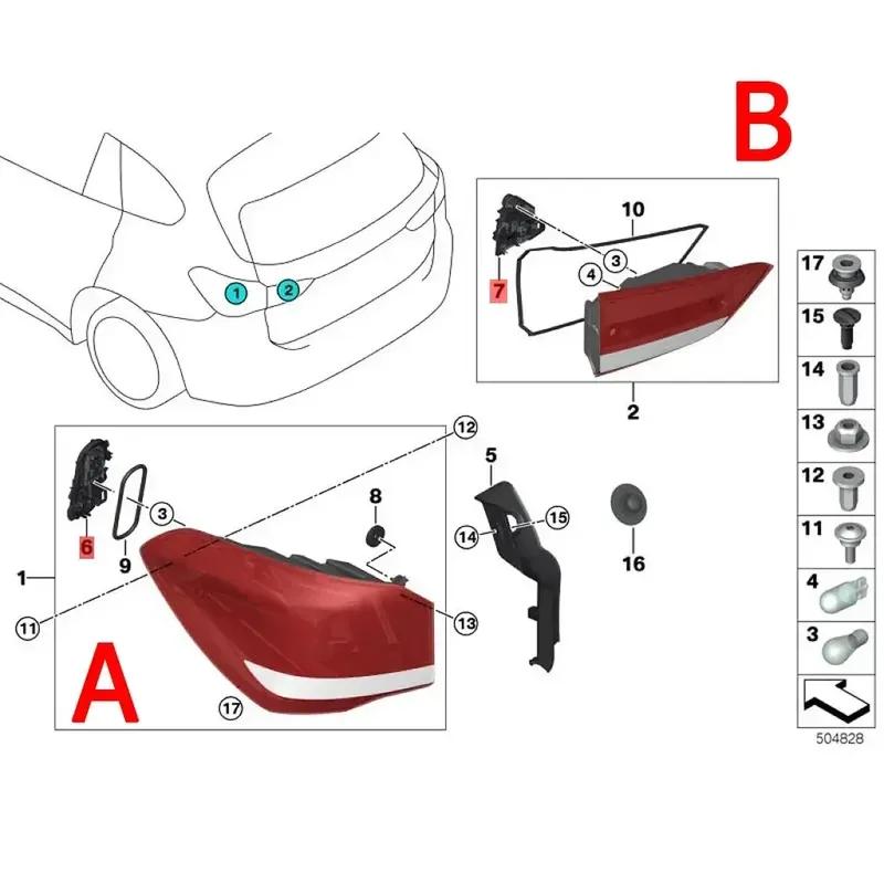 Car Tail Light Bulb Plug Holder Board Rear Break Lamp Socket Connector With Plug For BMW X1 F48 F49 2016 2017 2018 2019