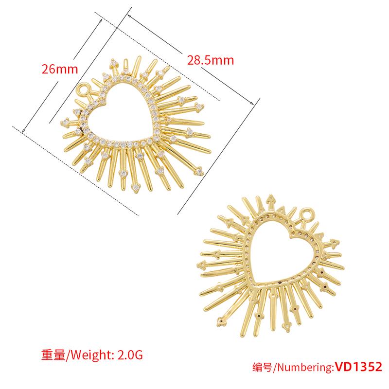 Starry Sky Theme Charms Small Star Cubic Zirconia Pendant for Jewelry Making, Heart-Shaped Pendant Jewelry Materials: VD1356