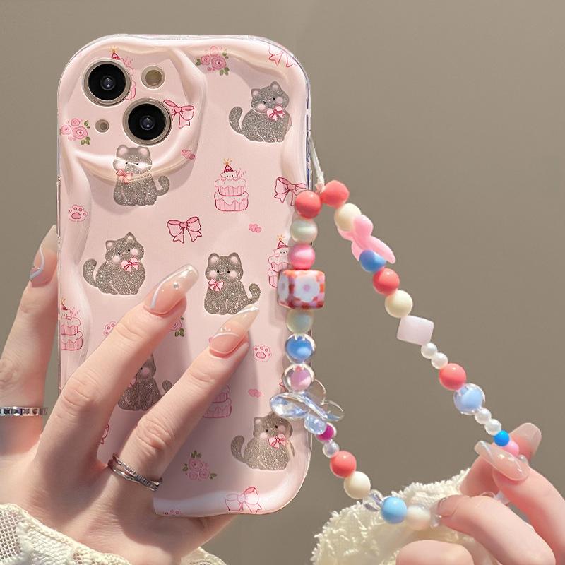 Подходит для Apple 15 Чехол для мобильного телефона iPhone14promax/13 Hollow Cat Chain 11/12 Прозрачный силиконовый Xs