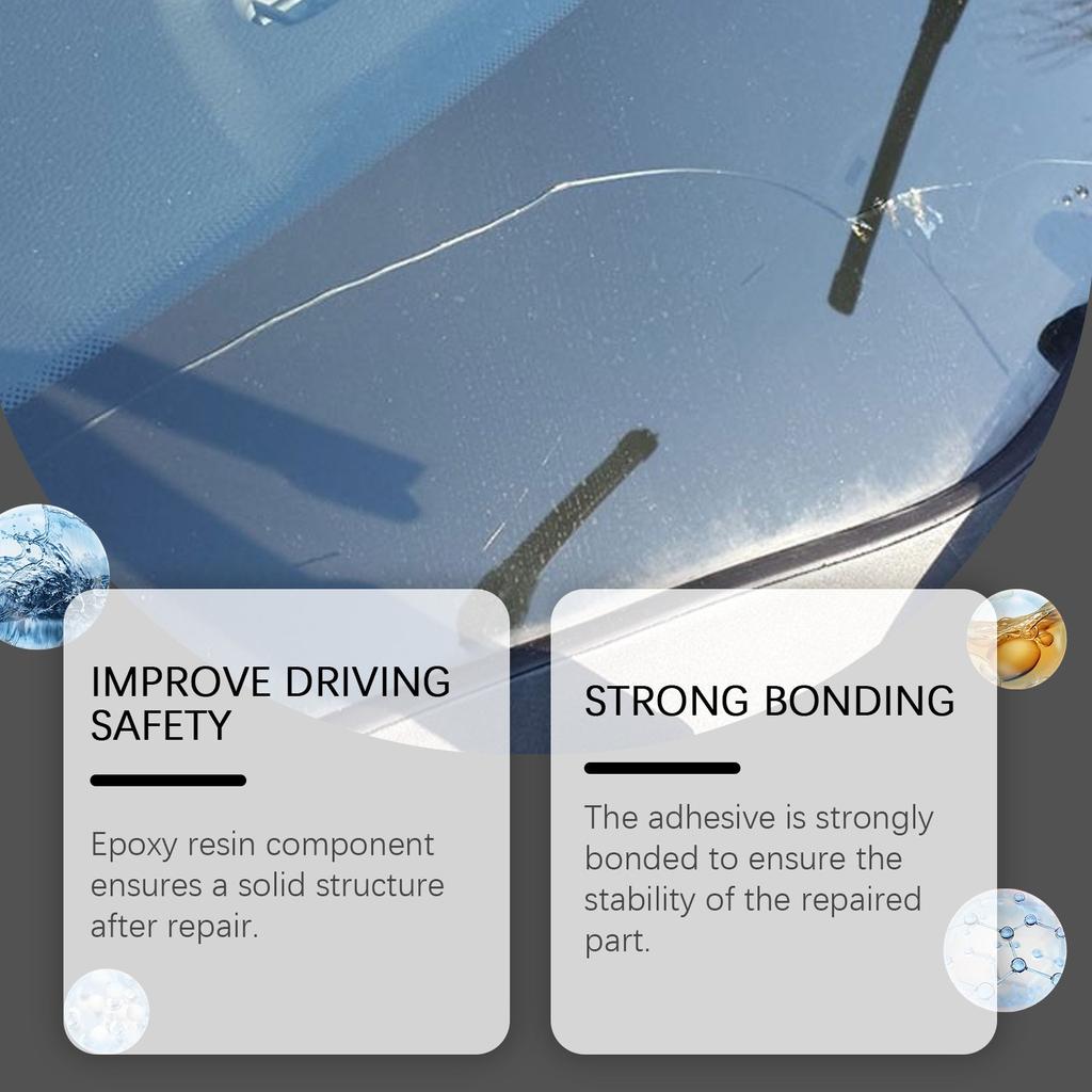 Car Windshield Crack Kit Liquid Curing Glue Crack Bonding Glass Scratches Car Accessories Glass Restoration Kit,20ML