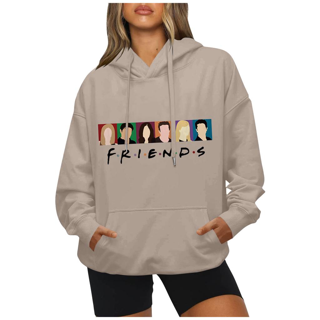 Fashion Casual Long Sleeved Letter Printing Loose Pullover With Rope Hoodie