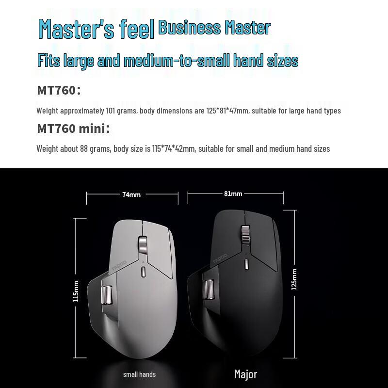 Rapoo MT760 Multi-Mode Wireless Ergonomic Mouse