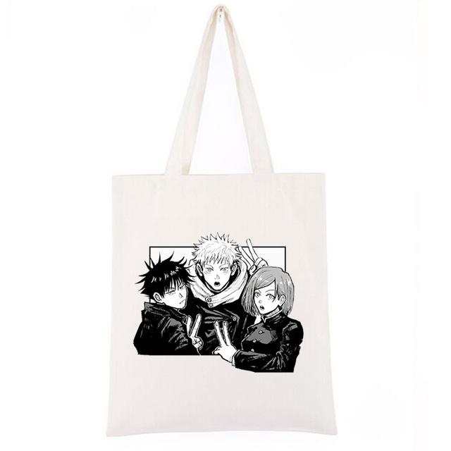 Yuji Itadori Jujutsu Kaisen Women Handbag Cartoon Fashion Canvas Tote Bag Large Brand Shoulder Shopping Bags Korean