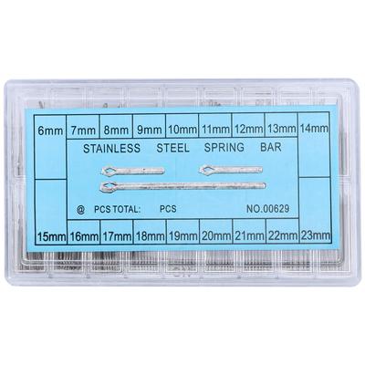 144/108 шт., ремешок для часов из нержавеющей стали, шплинты, инструменты для пружинных стержней, 18 различных размеров - 6–23 мм (Серебряный)