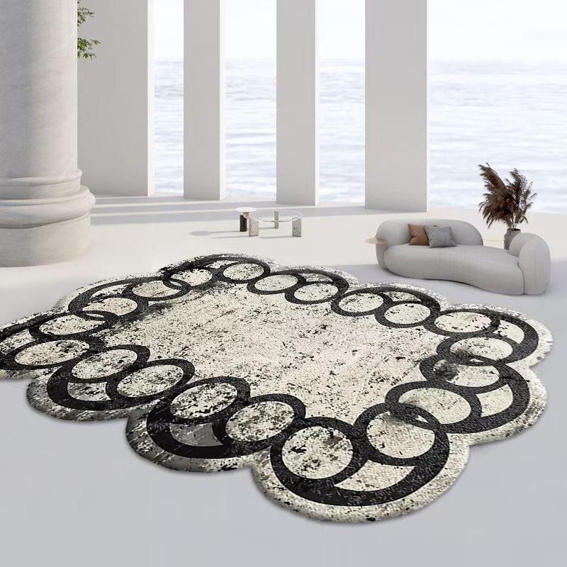 Modern Simple Special Shaped Large Area Living Room Carpet Irregular Plush Soft Bedroom Carpets Light Luxury Home Rug