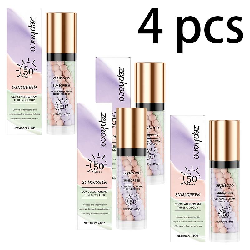 Трехцветный радужный защитный барьерный крем-консилер, барьерный крем, осветляющий, увлажняющий, выравнивающий тон кожи, фиксирующий макияж, защитный крем