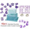40 Pcs Cute Alphabet Number Character Letter Cookie Cutter Fondant Cake Biscuit Baking Mould DIY Handle Kitchen Baking Supplies