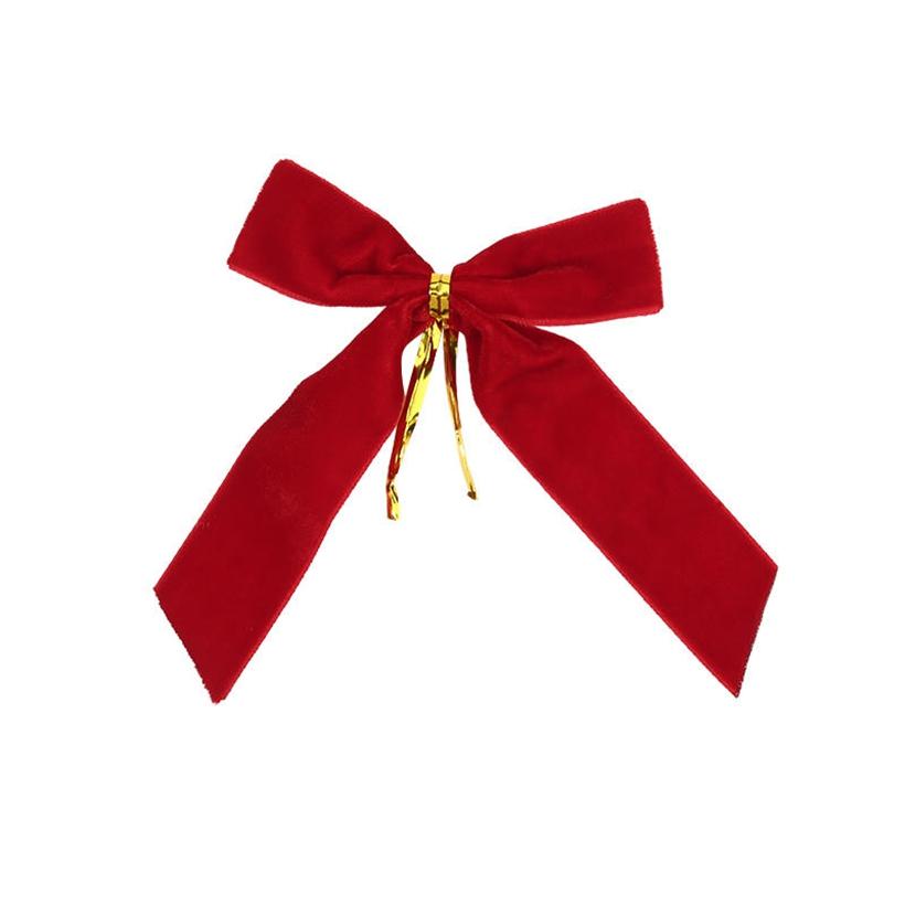 10PCS Christmas Tree Pendant Rustic Small Velvet Holiday Christmas Bows Ribbon Ornament Diy Craft Wrapping Decorations