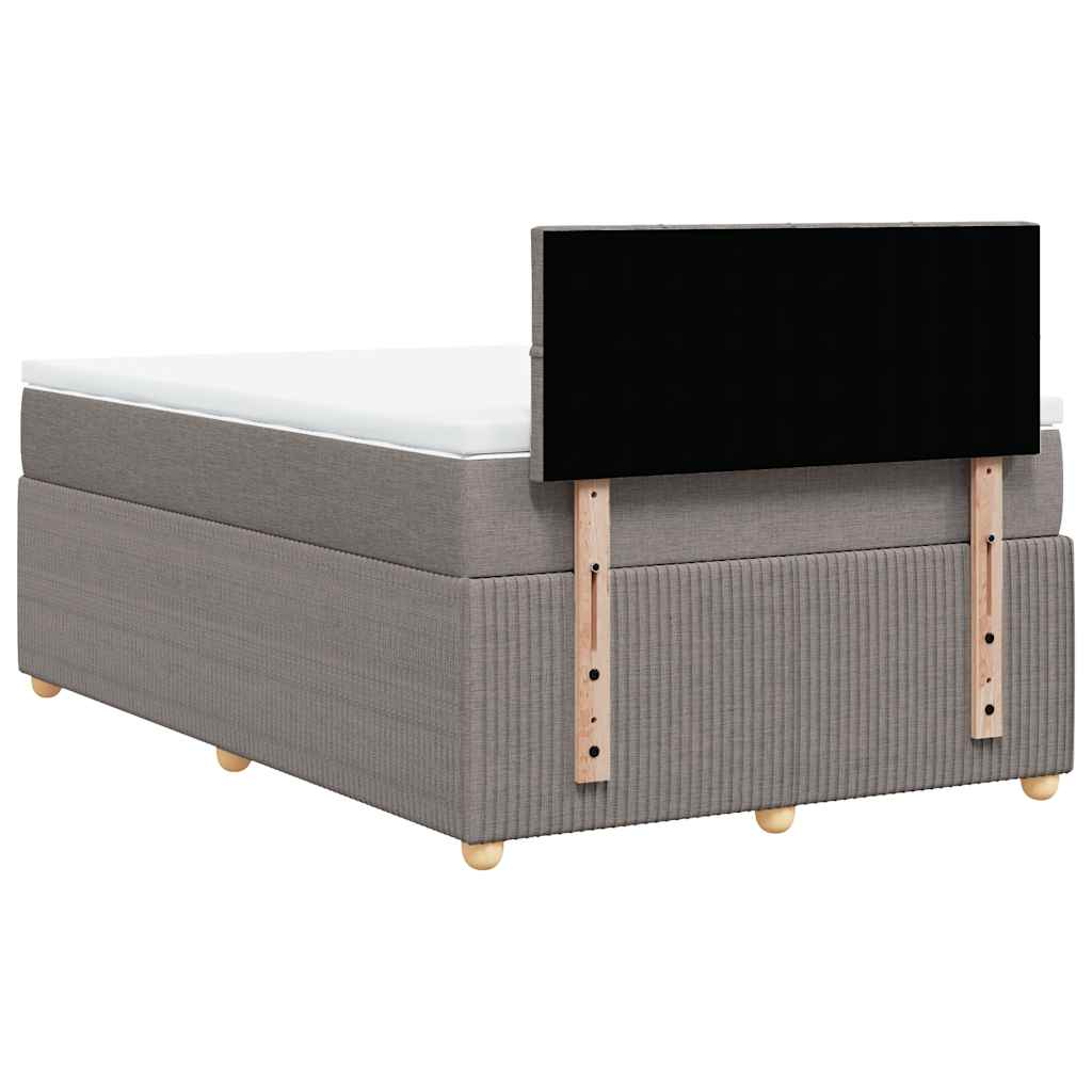 Vidaxl Континентальная кровать с матрасом, цвет тауп, ткань, 120x200 см
