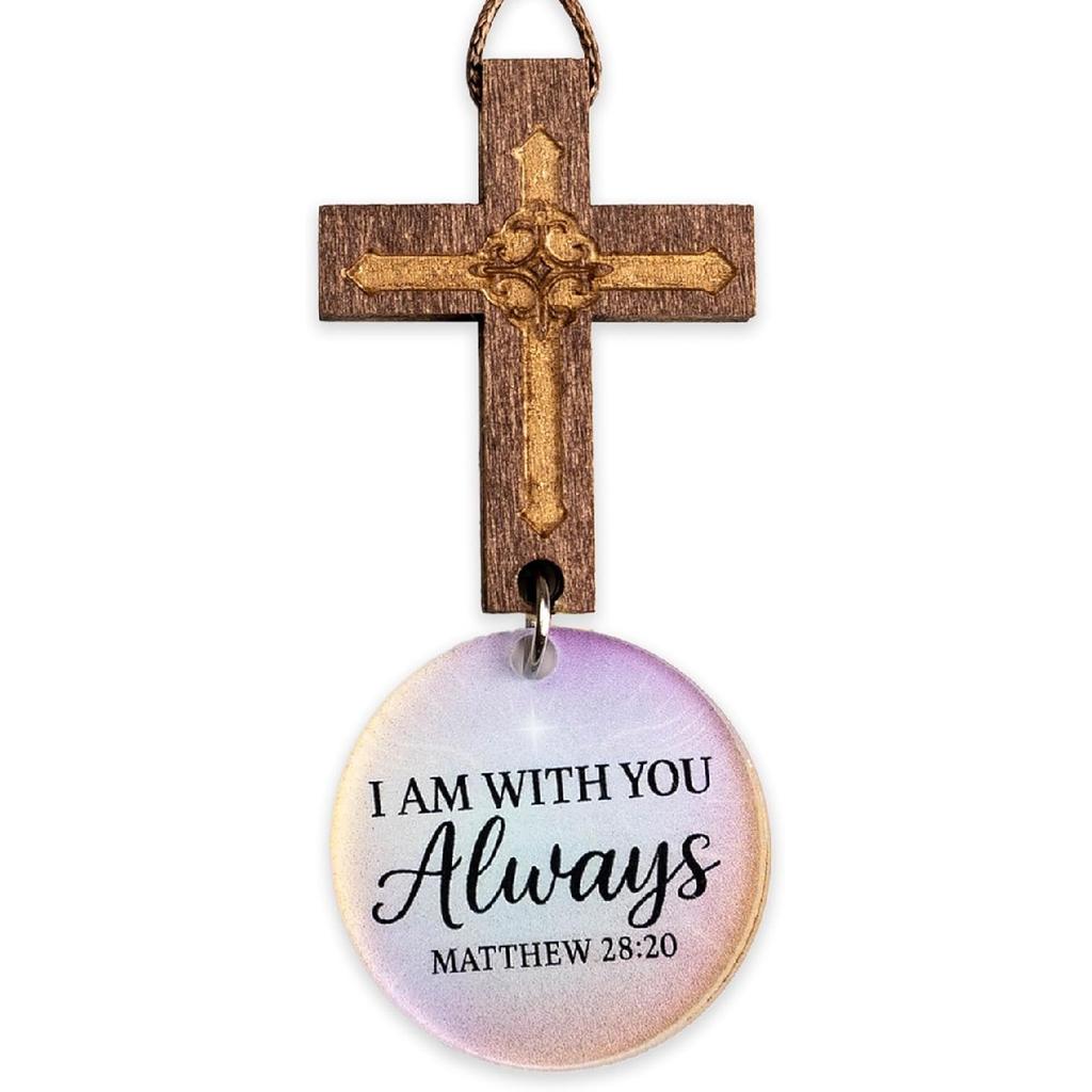 Cross for Car Mirror Hanging - Nativity set - daily bible verse - bible verse car rearview hanging cross ornament - christian gift - New Driver -