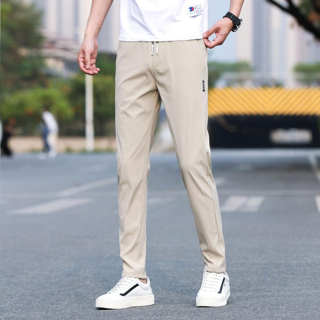 2024 Весна/Лето Новые Повседневные Брюки Ice Silk Тонкие Свободные Прямые Брюки Спортивные Брюки Мужские