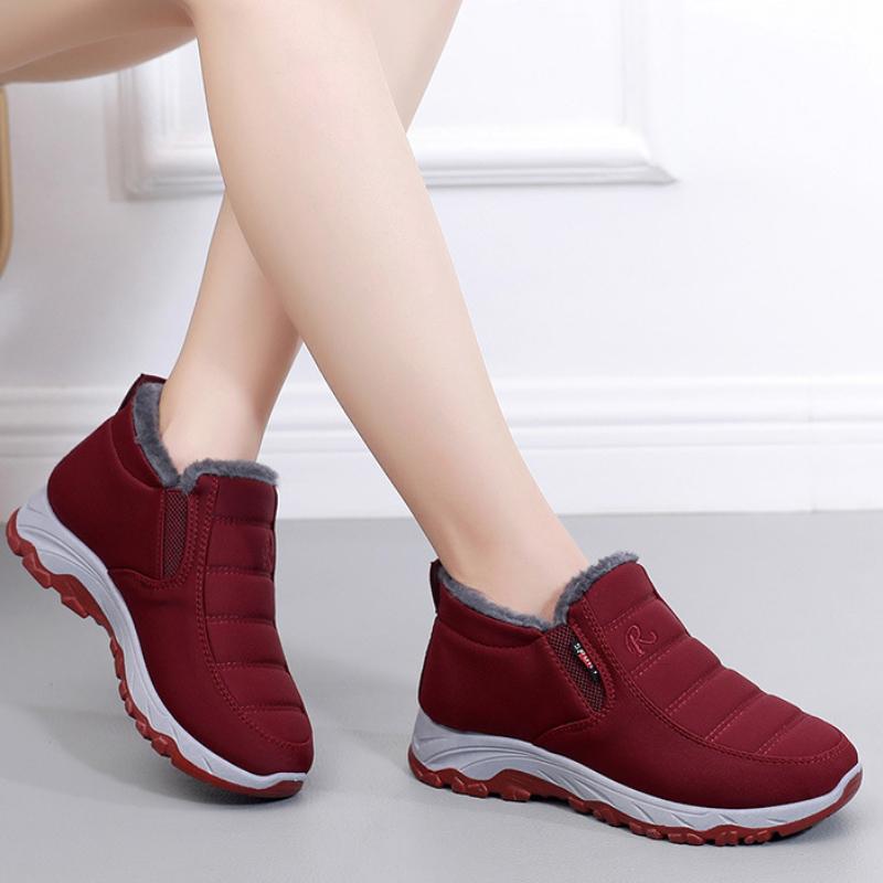 Зимние ботинки Old Beijing Cotton Shoes для женщин, толстые теплые бархатные зимние ботинки для людей среднего и пожилого возраста, хлопковая обувь