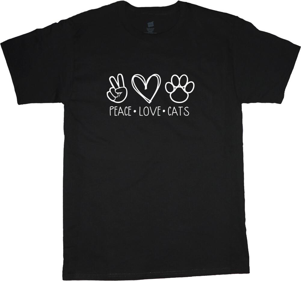 Peace Love Cats Cat Person Gifts Mens Graphic Tees Clothing Apparel