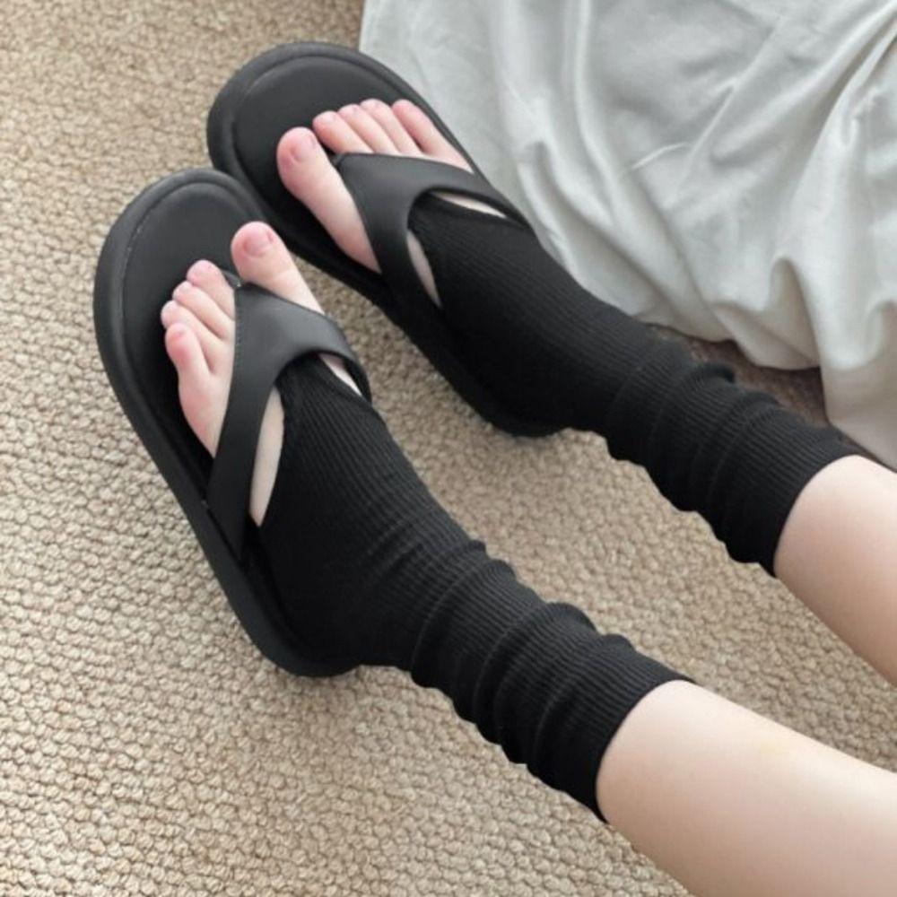 Half Foot Open Toe Socks Slouch Style Thin Transparent Socks Slimming Loose Socks Flip Flops