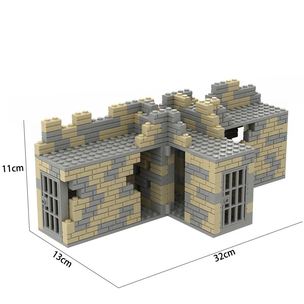 Военный MOC Второй мировой войны Маленькие руины Военная тренировочная база DIY Аксессуары Строительные блоки Кирпичики Игрушки Рождественские Подарки для детей