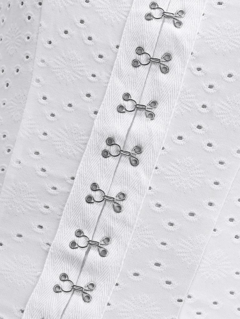 Rosegal Готический Пуантель Ажурный Жаккардовая Вышивка Кружевная Отделка Баска Подол Застежка-крючок Майка