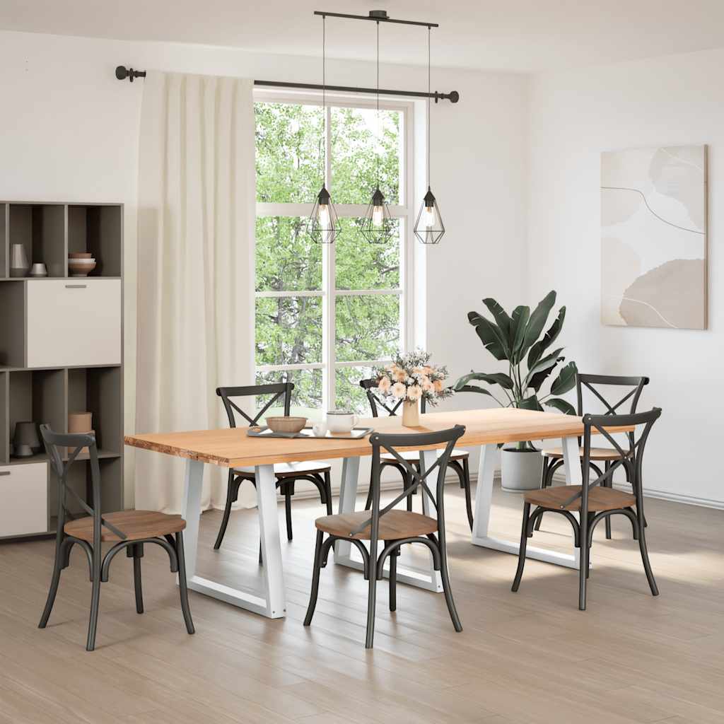 Dining Table Legs V Shape 3 Pieces White 80 * (72 73.3) cm Steel