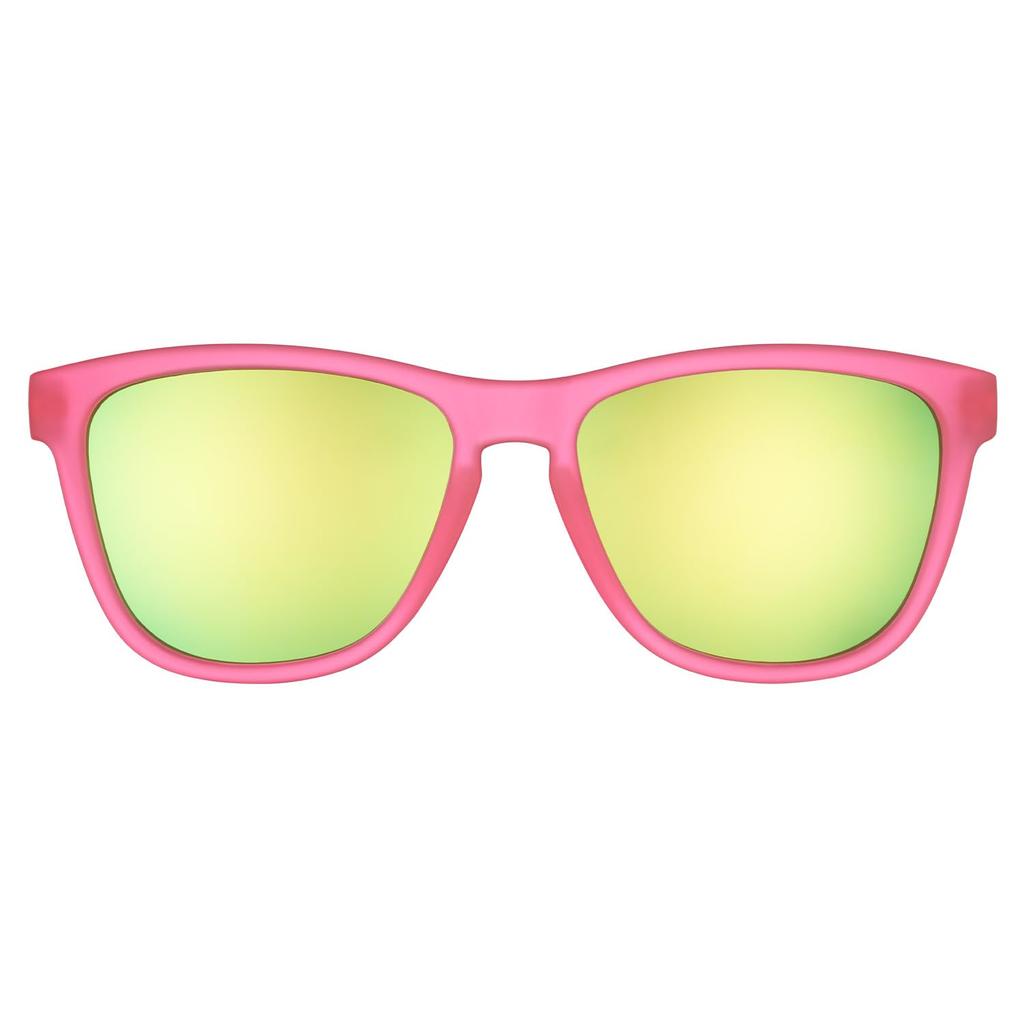 Goodr Flamingos On a Booze Cruise Polarized Sunglasses for Men and Pink Translucent Frame with Teal Reflective UV400 Size Medium Women, Lenses,