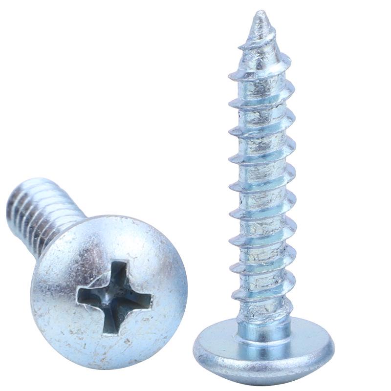 Синие и белые оцинкованные закаленные саморезы с большой плоской головкой, головкой-зонтиком и грибовидной головкой размеров M4/M5/M6.