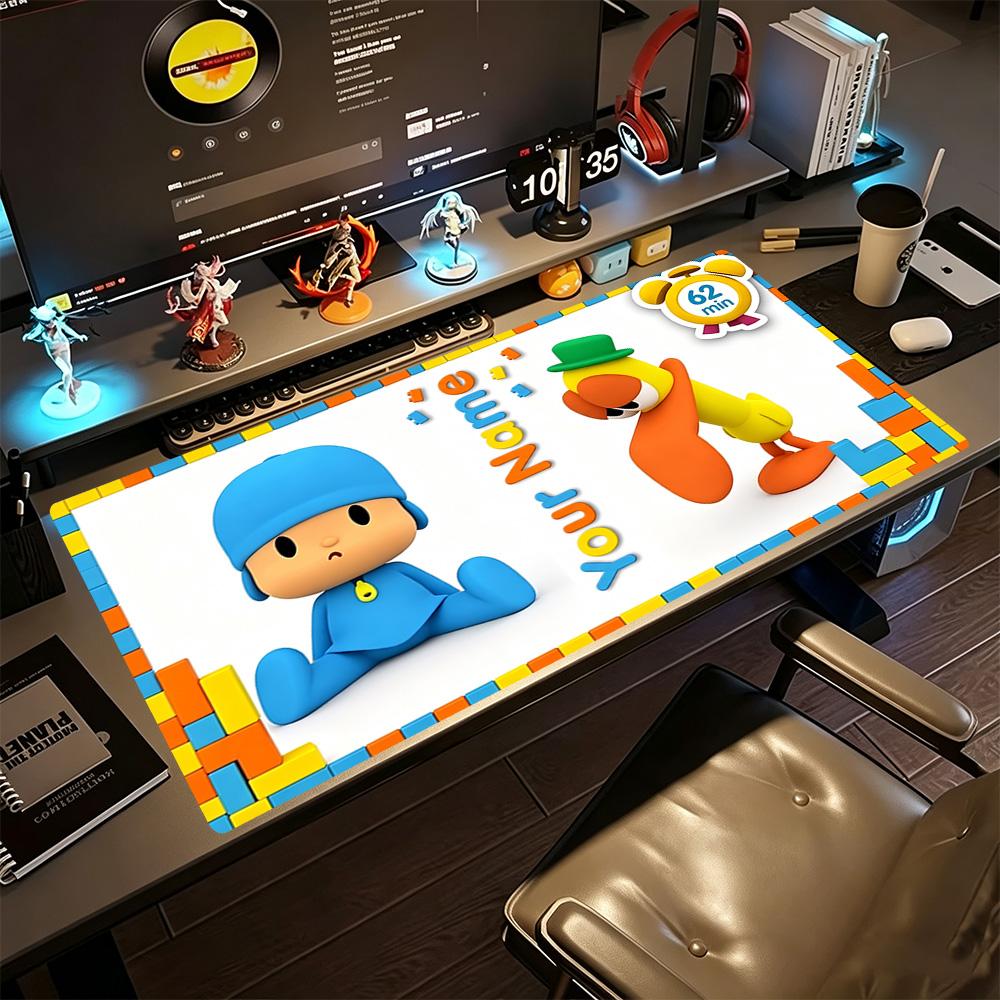 Pocoyo Customize Text Mouse Pad Desk Mat Desktop Mouse Pad Non-Slip Rubber Bottom Perfect for Office Laptop Gaming Setup