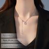 Banyan Tree S925 Silver Pig Nose Zircon Pendant Tassel Necklace for Women