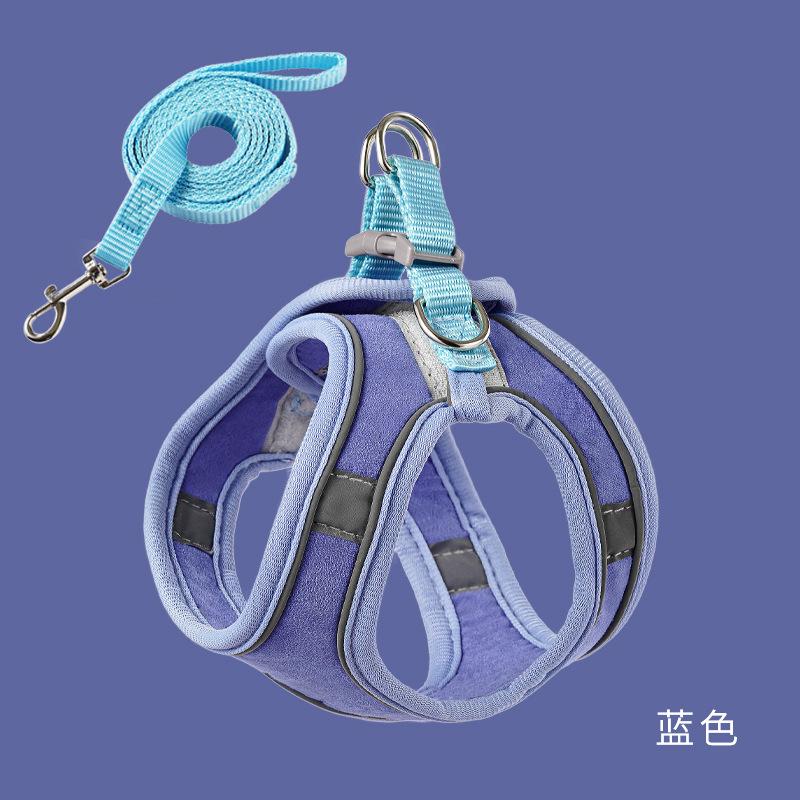 Маленький светоотражающий шлейный набор в виде жилета для кошек на ночь, с регулируемой шлейкой и поводком для питомца