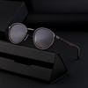 Men's High-End Round Frame Retro Metal Sunglasses - European & American Punk Style, Full-Rim Sun Protection Glasses
