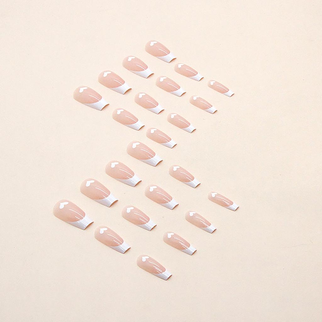 Valentine Fake Nails Short Press On Nails Square Red Full Cover Glue On Nails Valentine Heart-Shaped Nails With Cute Designs Extra Short With 2ml Glue