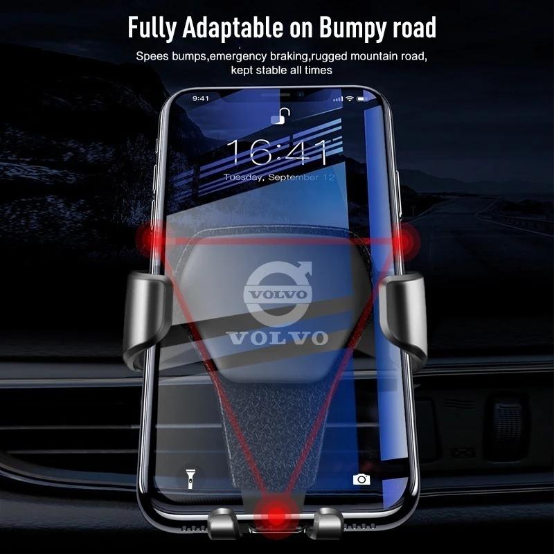 Автомобильный держатель телефона в дефлектор Автомобильный кронштейн-подставка для телефона для Volvo XC90 V90 V60 XC60 V40 S80 S60 S90 C40 XC40 V70 XC70 C30 C70