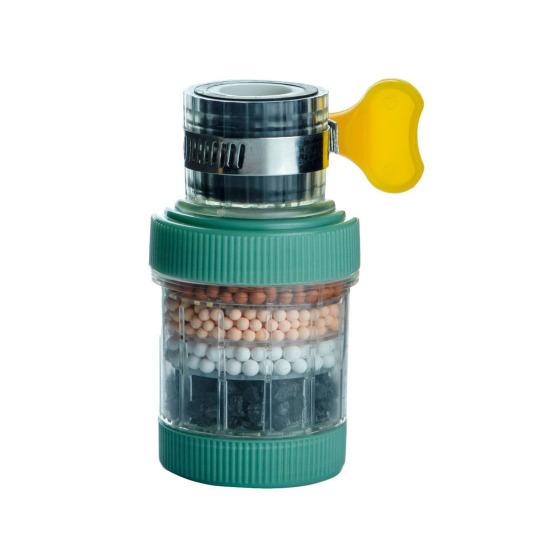 6-Layer Water Faucet Filter for Kitchen Anti-Splash Swivel Aerator with Clear Window Universal Tap Attachment for Home Sink