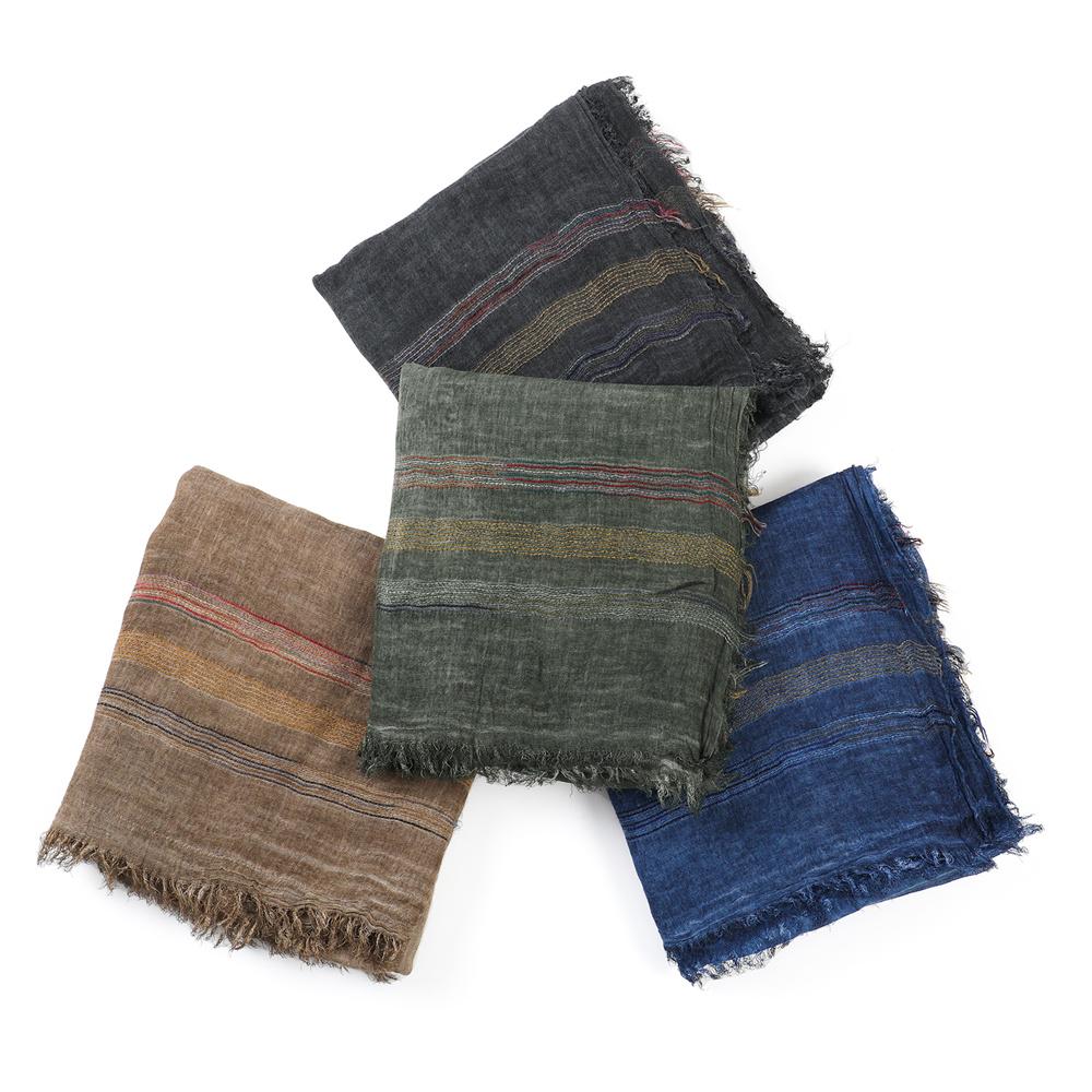 Осень Зима Хлопок Лен Мужской Шарф Мода Полосатый Мужской Шарф Повседневный Шейный Платок Мужские Аксессуары Буфанды Шали