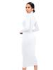 Осенне-зимнее флисовое облегающее платье с высоким воротом: Сексуальный, Приталенный