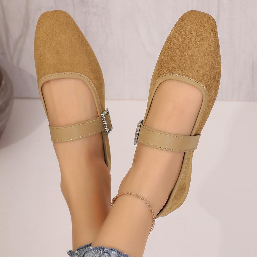 Женские ретро замшевые элегантные туфли-лодочки с квадратным носком на плоском каблуке, одинарные туфли, женские осенние туфли Мэри Джейн на низком каблуке с ремешком в одну линию