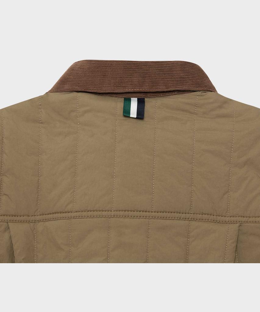 Ffeff Studio Striped Quilted Trucker Jacket (Dark Beige)