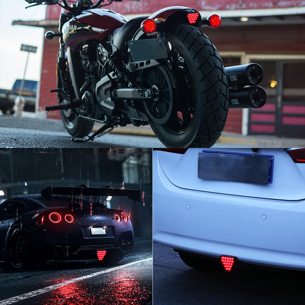Red Car Triangle Rear Brake Stop Light Warning Strobe Led Safety Indicator Lamp