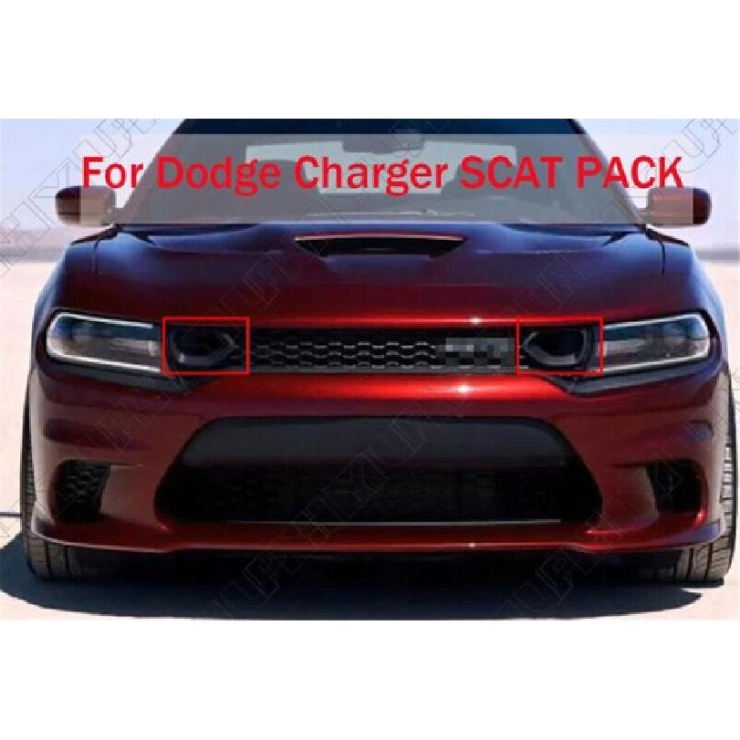 2x Передняя верхняя решетка воздухозаборника Красная Для 2015- Dodge Charger SRT Scat Pack